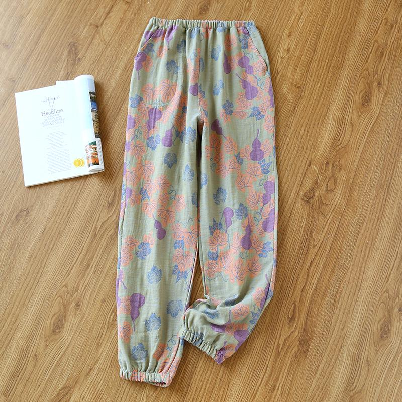 Women's Summer Cotton Mosquito-Proof Gauze Sleep Pants