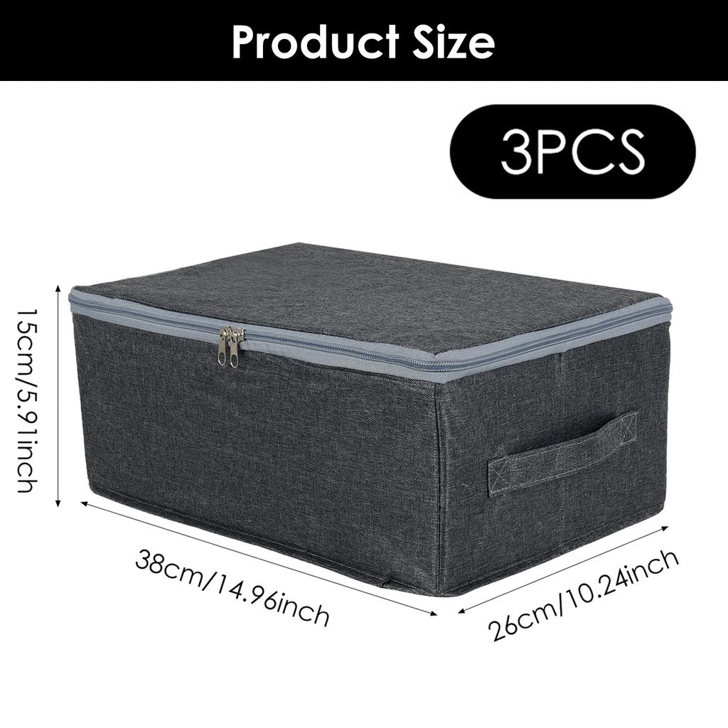 3 Pcs Extremely Large Clothes Storage Bin Foldable Quilt Pants Sweater Organizer Box Bedroom Closet Wardrobe Organizer