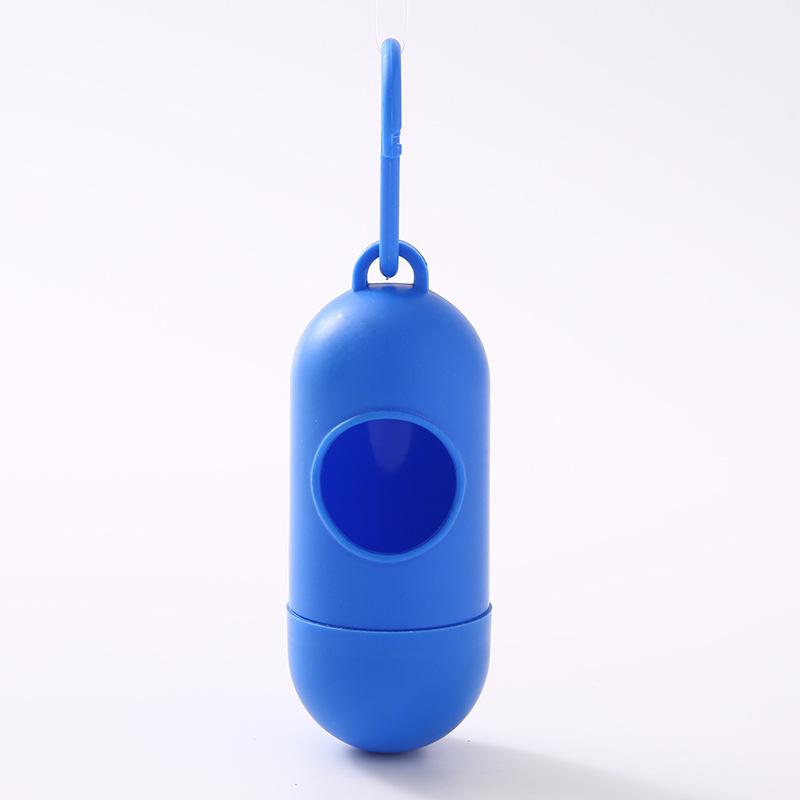 Portable Pet Waste Bag Dispenser Pill Shape Bullet-Shaped Garbage Box Cats Dogs Poop Extractive Clean-Up Bags Outside Walking