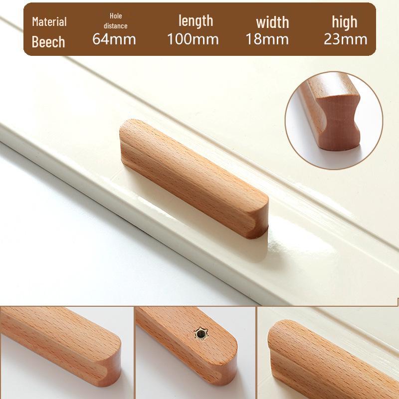 Mâner modern minimalist din lemn masiv pentru ușă și sertar