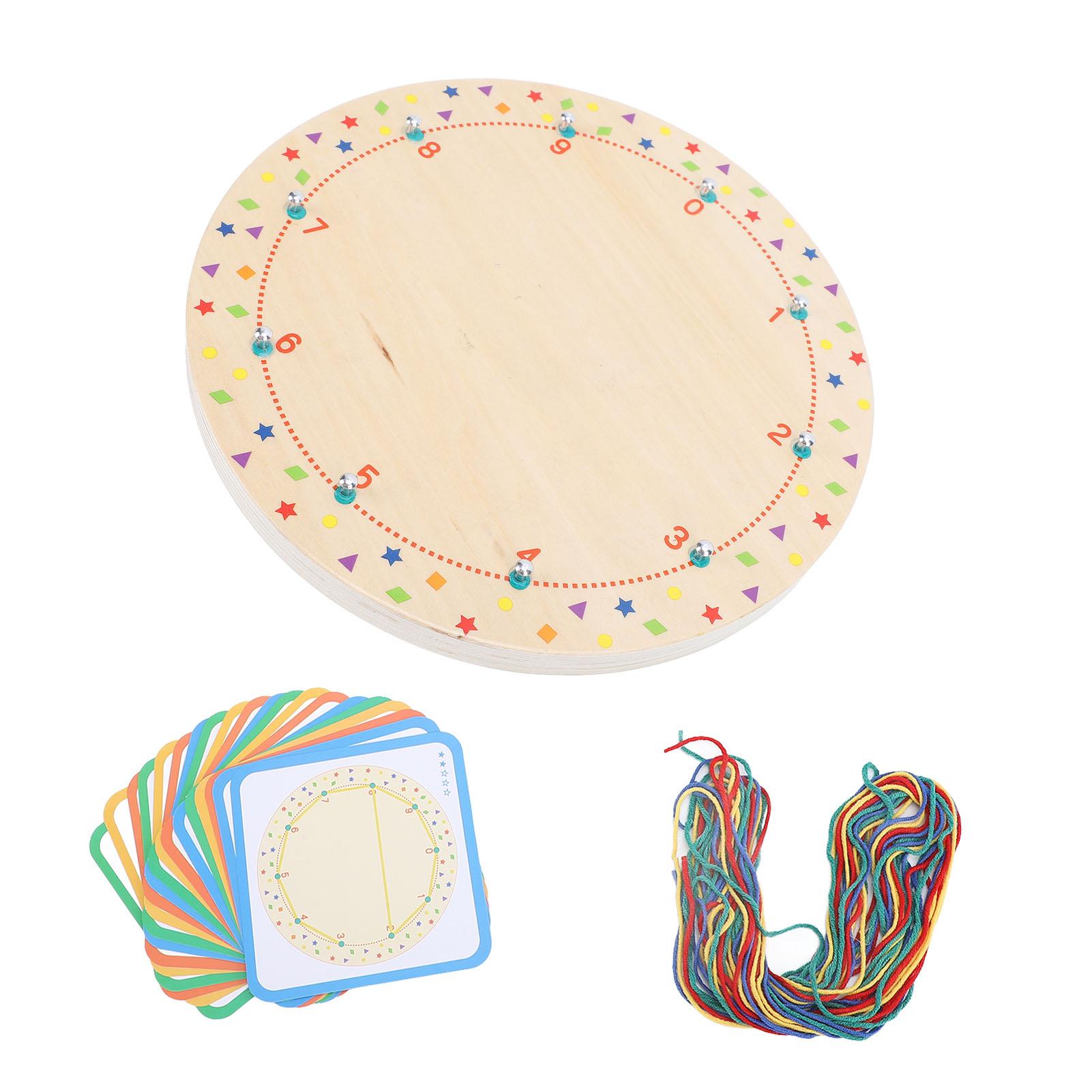 

Wooden Geoboard with Threads Geometric Shape Pattern Mathematical Board Winding Toy for Kids Early Education