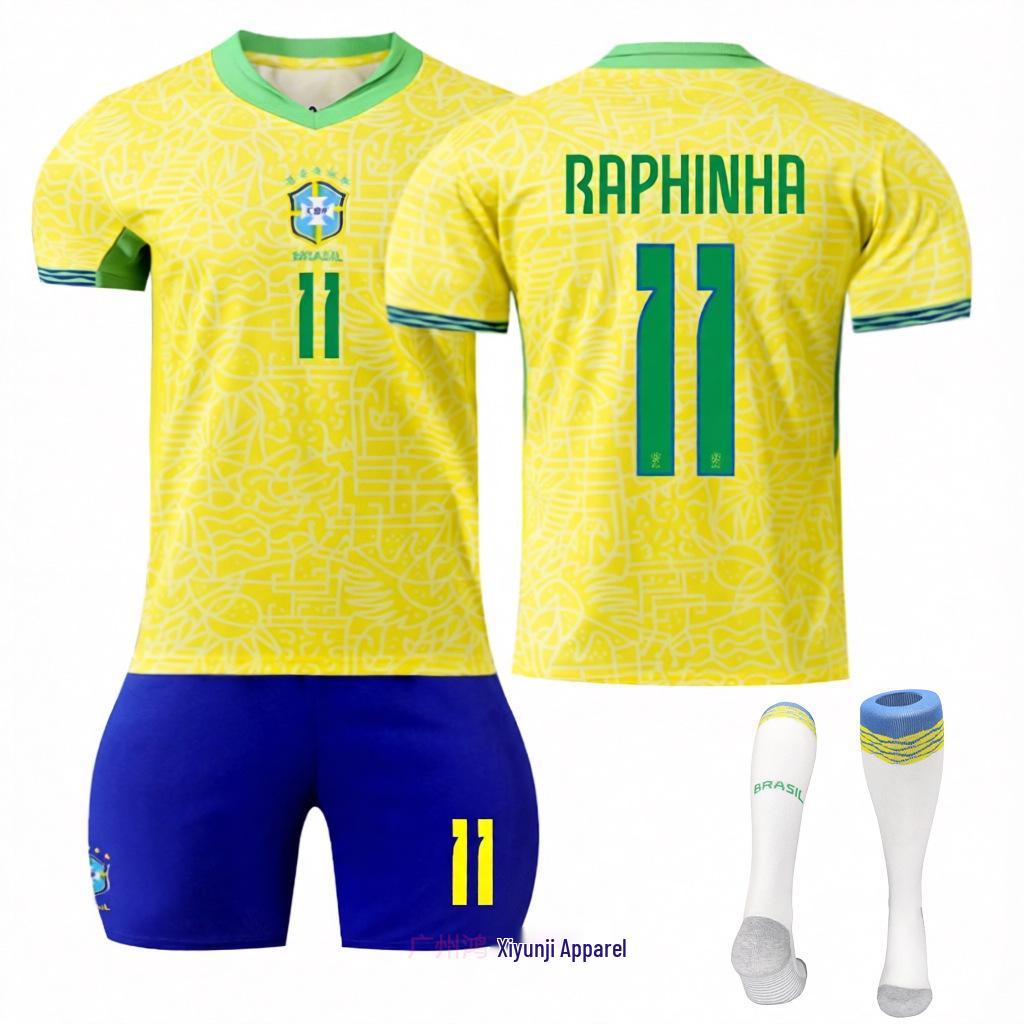 2024 Copa América Brazil Home/Away Jersey Set: Neymar, Vinícius, Raphinha #10