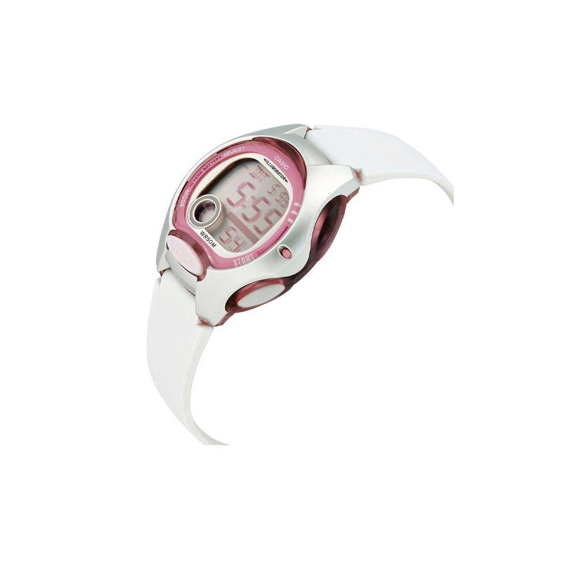 Casio DIGITAL Series-Disc Streamlined Contrast Color Ten Years Power LCD Quartz Movement Resin Strap Japanese and Korean Watch Women’s LW-200-7AVDF