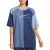New Nike Women'ss Retro Colorblock Loose Fit Crewneck T-Shirt Blue DV8318-410