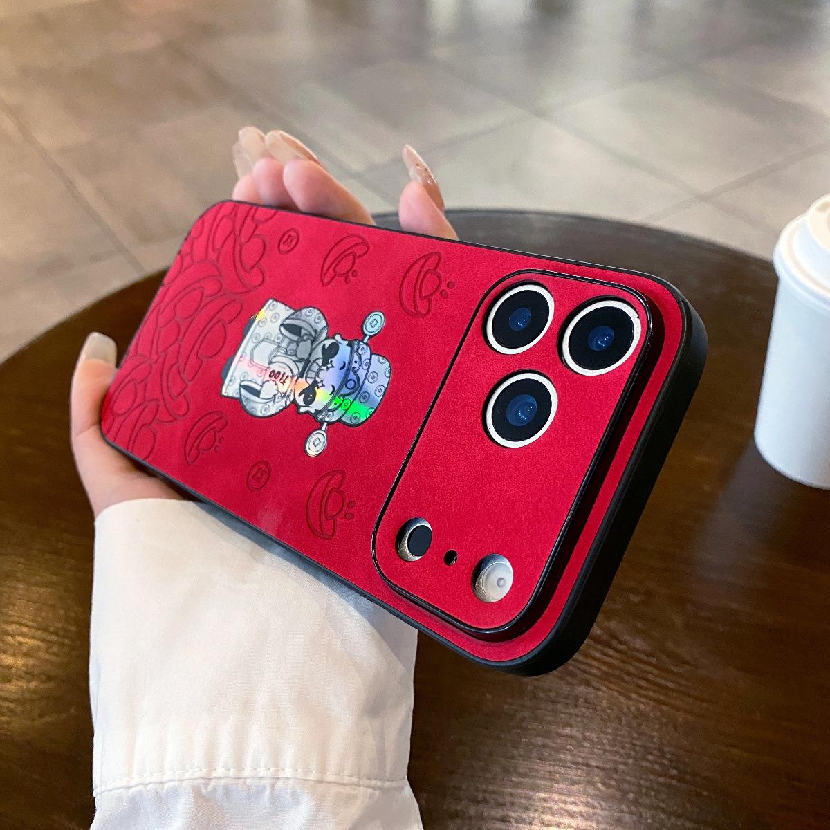 iPhone 17 Pro Max Case - Chinese New Year Laser Cai Shen Design, Red Anti-Fall Cover iPhone 13