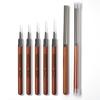 Sandalwood Handle Ultra-Fine Nail Art Liner Brush with Cap - Japanese Style High-End Salon Tool