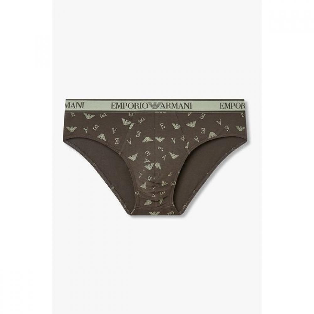 Emporio Armani Men S Multi Logo Print Brief  08m6111318 S(95)