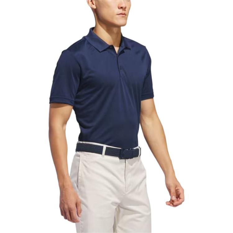 Adidas Core Performance Primegreen Polo Shirt Golf Logo Short Sleeve Men Polo Shirts Navy-Blue IU4442