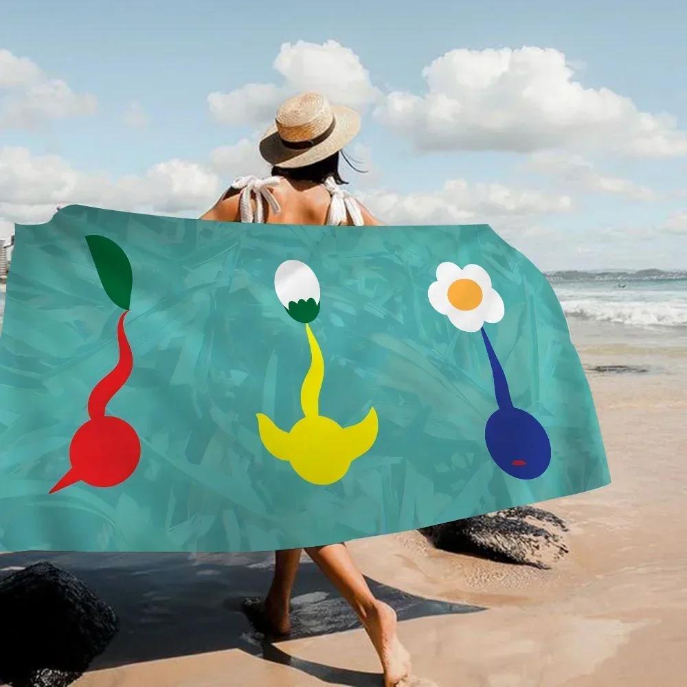 Pikmin Game Microfiber Blanket Quick Drying Beach Towels Oversized Printing Super Absorbent Pool Towel Blanket