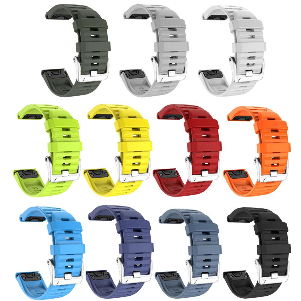 26 22mm Offizielle Silberne Schraubverschluss-Uhrenarmbänder Für Garmin Fenix 6 7 935 EPIX Silikon Easyfit Armband Für Fenix 7X 6X 5X Uhr