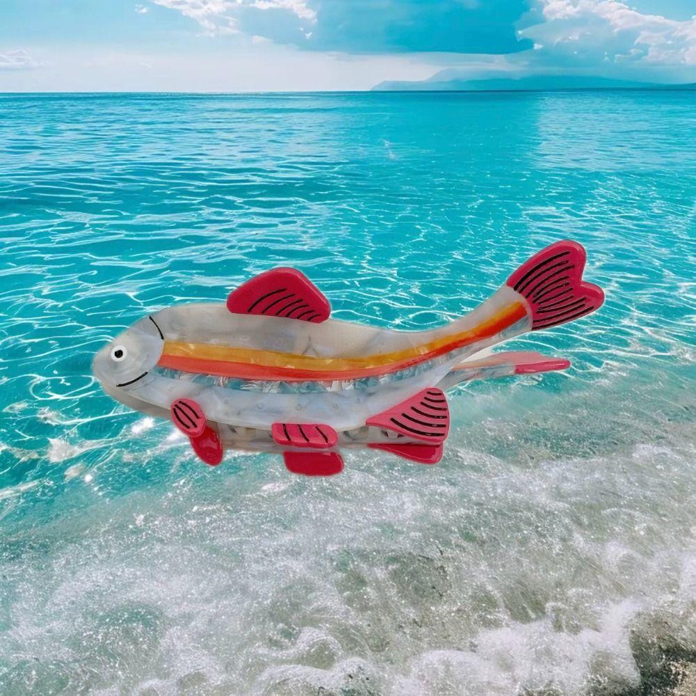 Cute Ocean Animal Hair Clip Creative Geometry Shark Clip Sweet Small Fish Hair Claw  Vacation