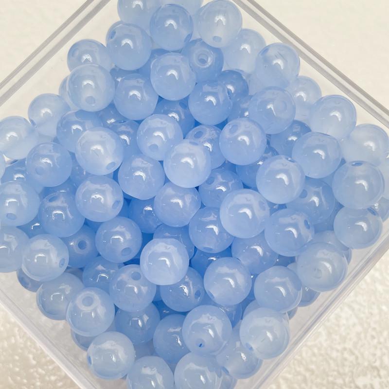 8mm Imitation Jade Glass Beads for DIY Jewelry Making, Straight Hole, Trendy Style, Loose Beads, Accessories.