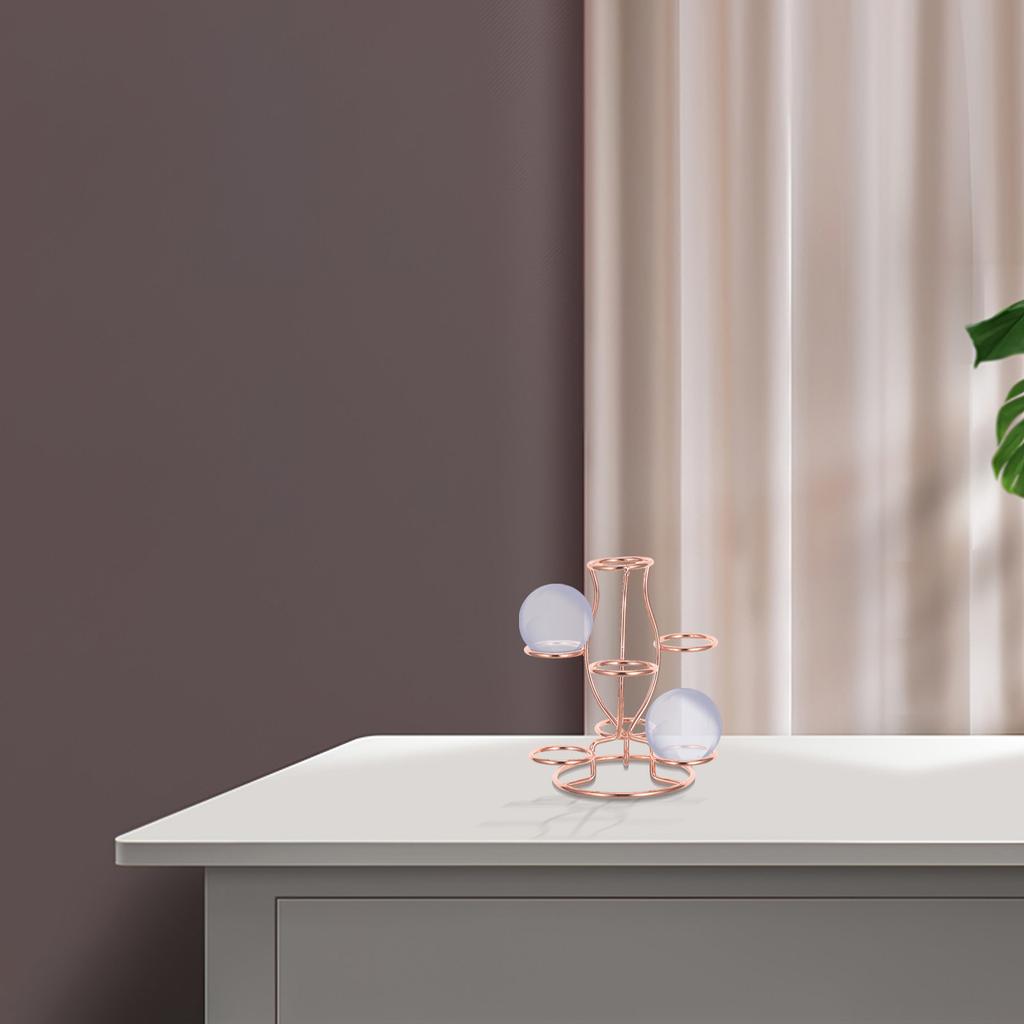 Crystal Ball Display Stand Iron 7 Sphere Holder Desktop Metal Display Pedestal Crystal Sphere Holder Decorative Orb Base