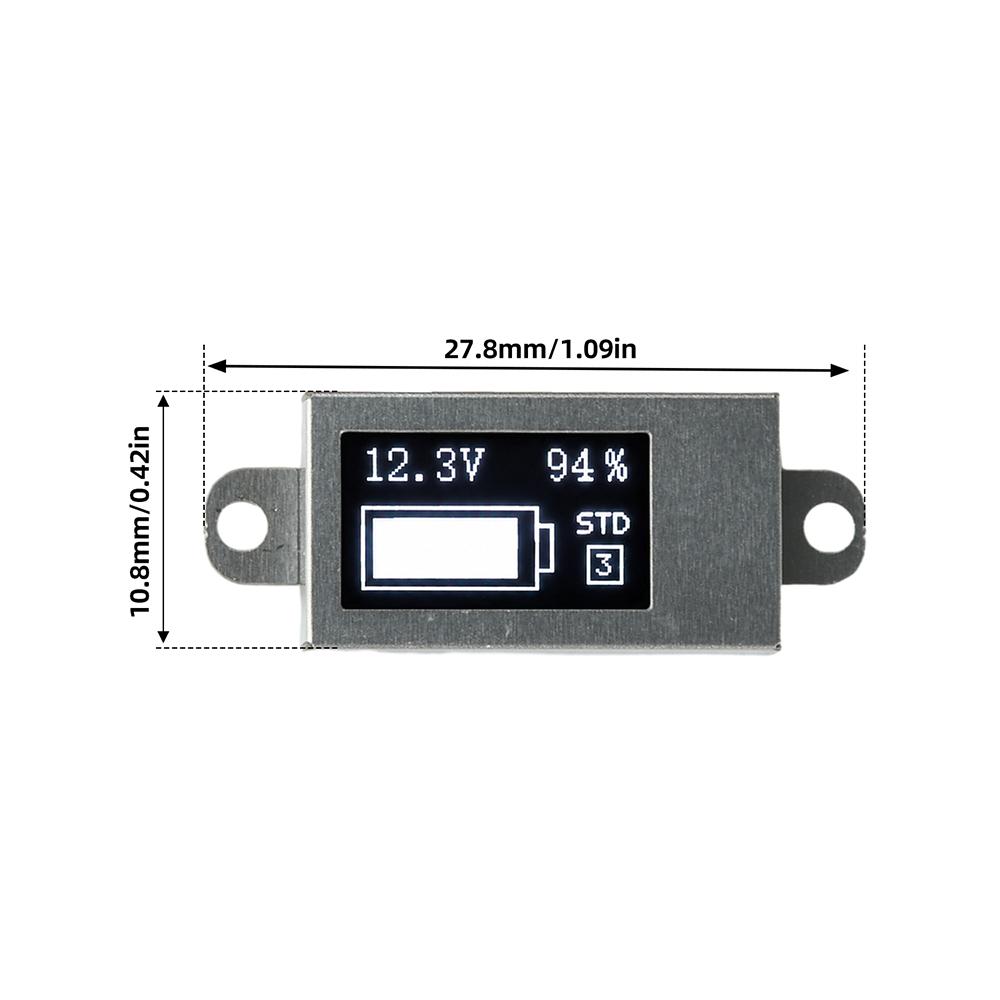 Ultra Thin Mini Oled Battery Voltage Meter 0-30V Dc 1-6S Lithium Battery Tester Real Time Percentage Power Display