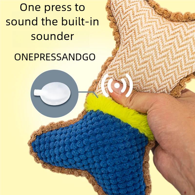 1pc Dog Squeaky Toys Bones Plush Chew Toy for Small Medium Breed Aggressive Chewer Puppy Playing Cleaning Teeth Pet Supplies