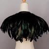 Gothic Punk Faux Feather Cloak Adjustable Medieval Theme Wear Costume Accessory For Cosplay Halloween Event