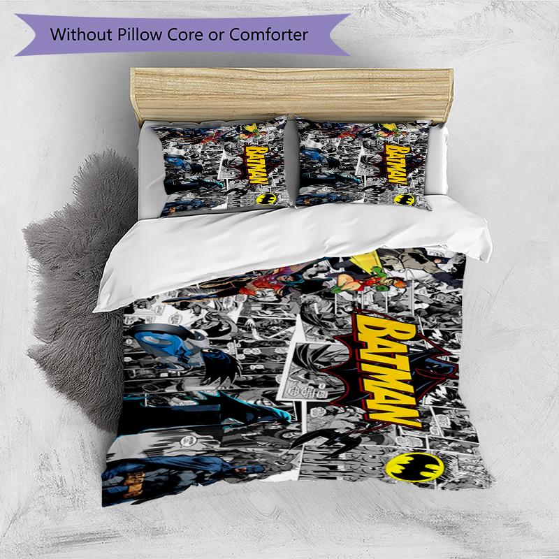 3pcs Duvet Cover Set (1*Duvet Cover + 2*Pillowcase, Without Core),Superheroes Print Bedding Set, Bedroom Decor, All‑Season, Birthday Gift