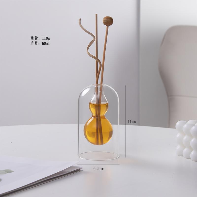 Colorful Double-layer Glass Vase, Vase Decoration Glass Vase Flowerpot Home Office Dining Table Decoration