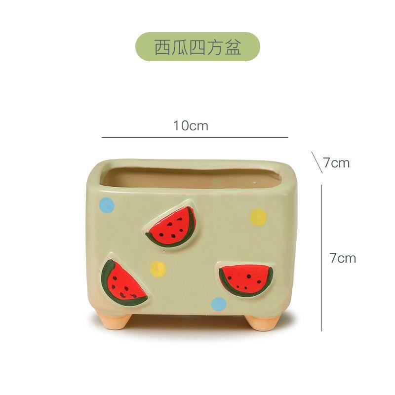 Fruit Relief Ceramic Succulent Planter, Creative Cartoon Mini Flower Pot, High Appeal Home Decor for Desk
