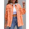 Damska Jeansowa Kurtka z Kapturem Luźny Krój Oversize Streetwear Długi Rękaw Z Efektem Zniszczenia