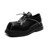 Men Luxury Fashion Original Leather Shoes Square Toe Platform Shoe Punk Hip Hop Dress Black Stylish  Designer Footwear Mans