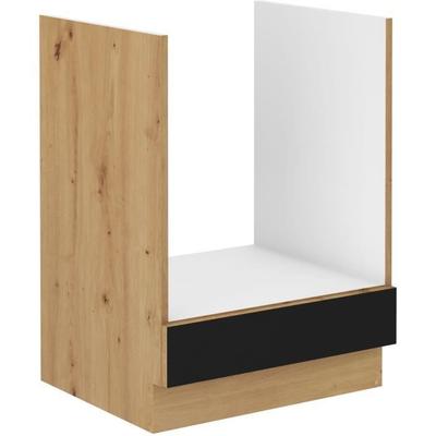 MODENA - Base Cabinet for Oven - 60 X 52 X 82 Cm - Artisan Oak / Matt Black - Worktop Not Included