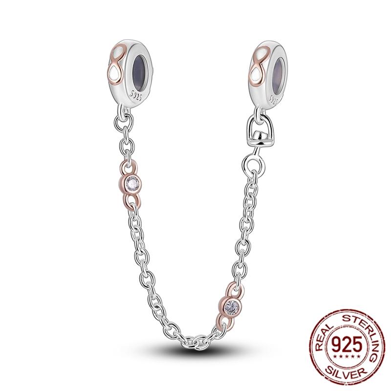 Copper Stars Moon Sun Clover Safety Chains Pendant Charms Beads Fit Original Bracelets Diy Jewelry Gift For Women