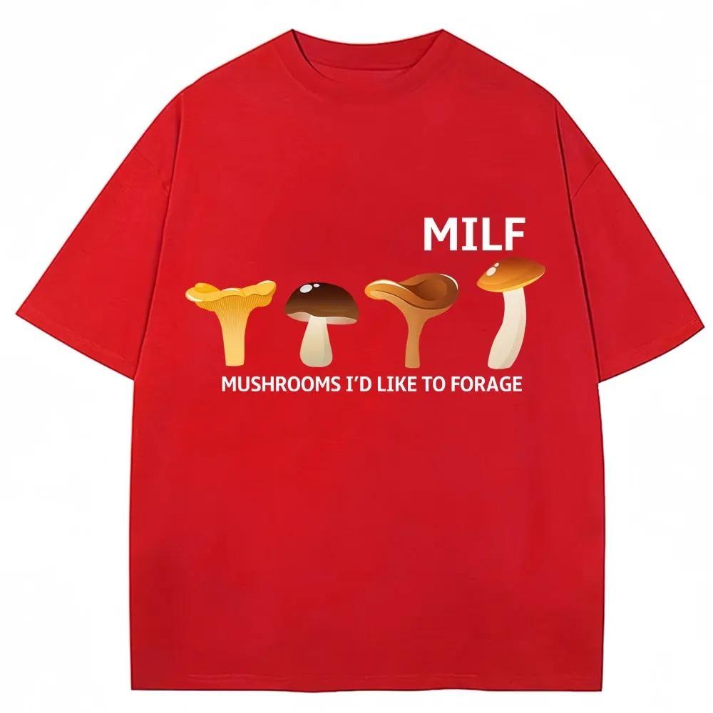Divertenti Funghi MILF Mi Piace Raccogliere Magliette Grafiche Umorismo Battuta Y2k Uomo Donna Novità Magliette Cotone Casual Oversize
