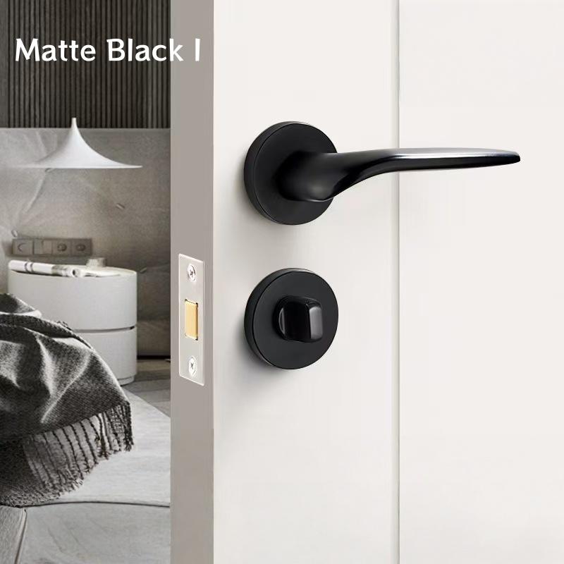 Wooden Door Concealed Door Lever Handle Lock Set Brushed Nickel Finish Easyinstall Privacy Door Knob With Lock for Bedroom