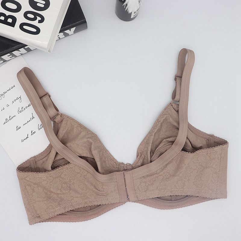 Women French Popular Sexy Bras Full Cup Bow Thin Uplift Bra Print Daily with Wire 3 Hooks Comfortable Lingerie