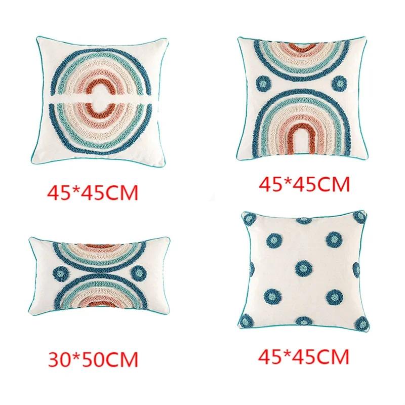 Nordic Style Tufted Sofa Pillow Covers Winter Warm Colorful Pillowcase Washable Girls Kids Pillowslip Bedroom Home Couch Decor
