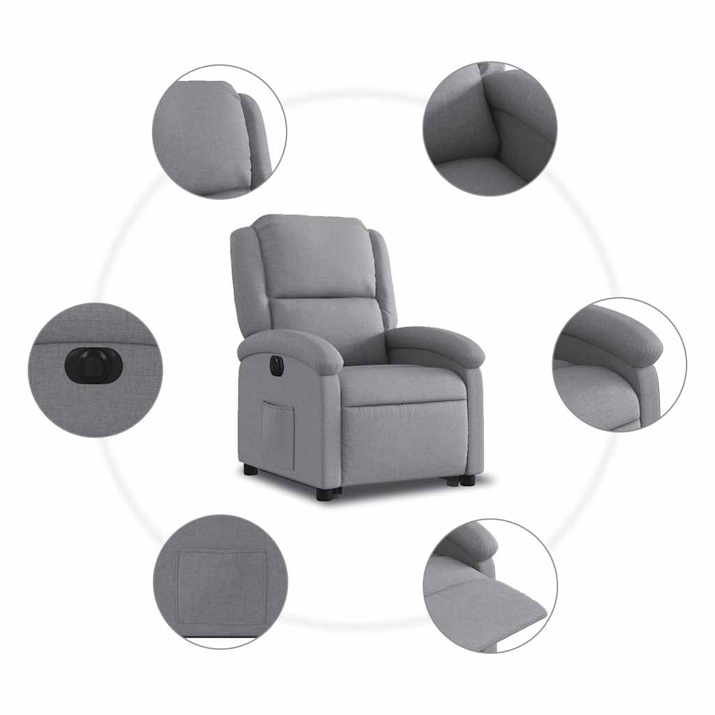 Vidaxl Lift-Up Massage Chair, Electric, Reclining, Light Gray