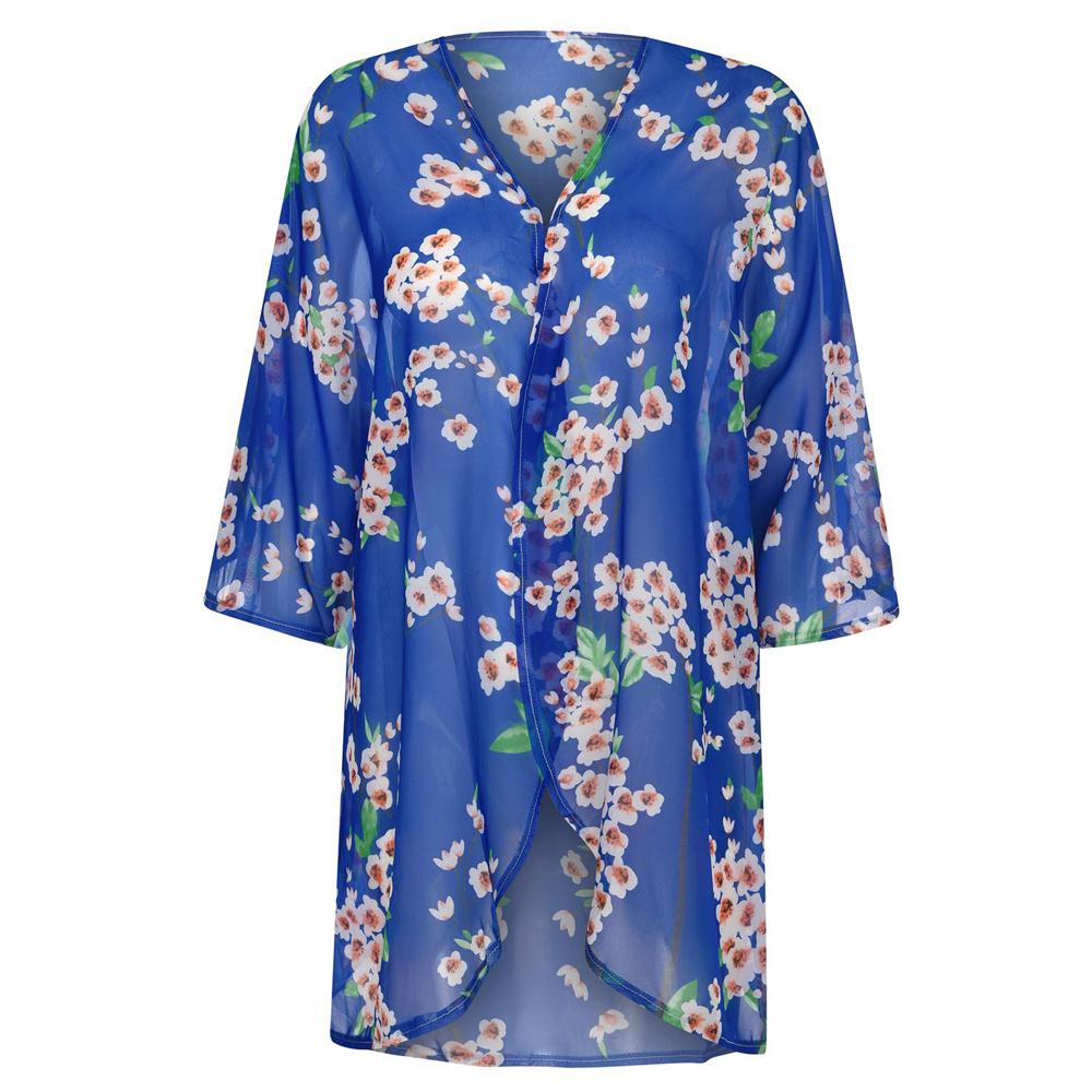 Dámský havajský šátek-halenka s potiskem, letní plážové přehozy na bikiny, móda na dovolenou u moře, potištěné sluneční tričko S-2XL