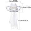 Jeweled Crystal Cowboy Hats Bride Veil Panama Hat for Bachelorette Party Cowboy Hats for Club Stage Shows