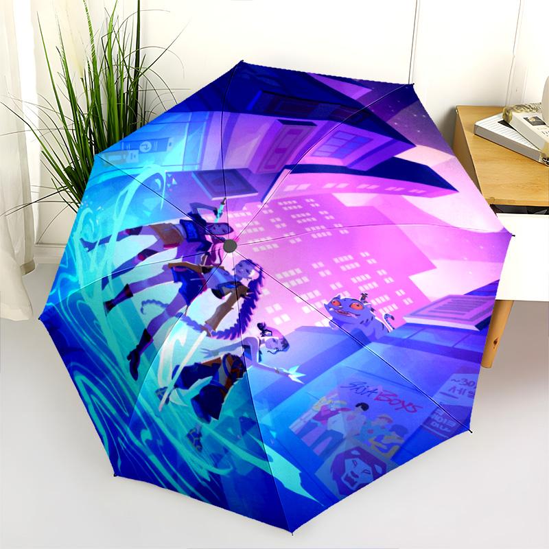 Dynamic Warriors: Action Adventure Folding Umbrella 8 Paraphenoid Bones Travel Three Folds Umbrella Outdoor