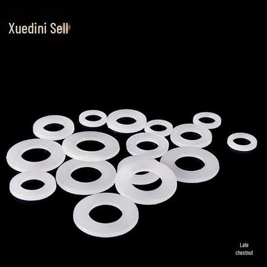 White Nylon Flat Washer: Shockproof Round Plastic Washer with Enlarged Insulation Hole