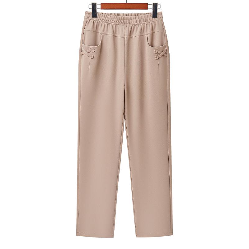 

Mom s High-Waisted Elastic Straight-Leg Pants for Spring & Autumn - Versatile Slimming Casual Wear for Middle-Aged & Elderly Women 6XL (165-180 jin)