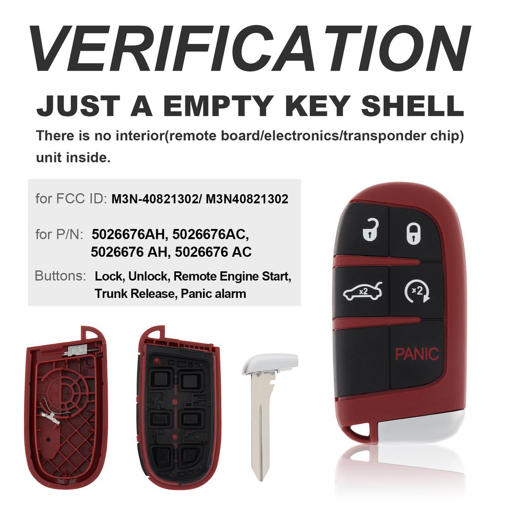 3 / 4 / 5 Buttons Remote Car Key Shell Wear-resistant Keyless Entry Key Fob Case Fit for Dodge / Chrysler