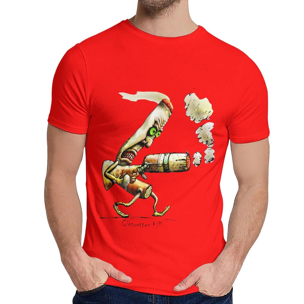 Streetwear Cigarettes Kill T Shirt Men Crazy Organic Cotton Camiseta Crewneck