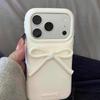 Korean Ins White Bow for Apple 17 Mobile Phone Case Iphone16promax Silicone Soft Case 15 New Women's 14 Anti-drop Protective Case