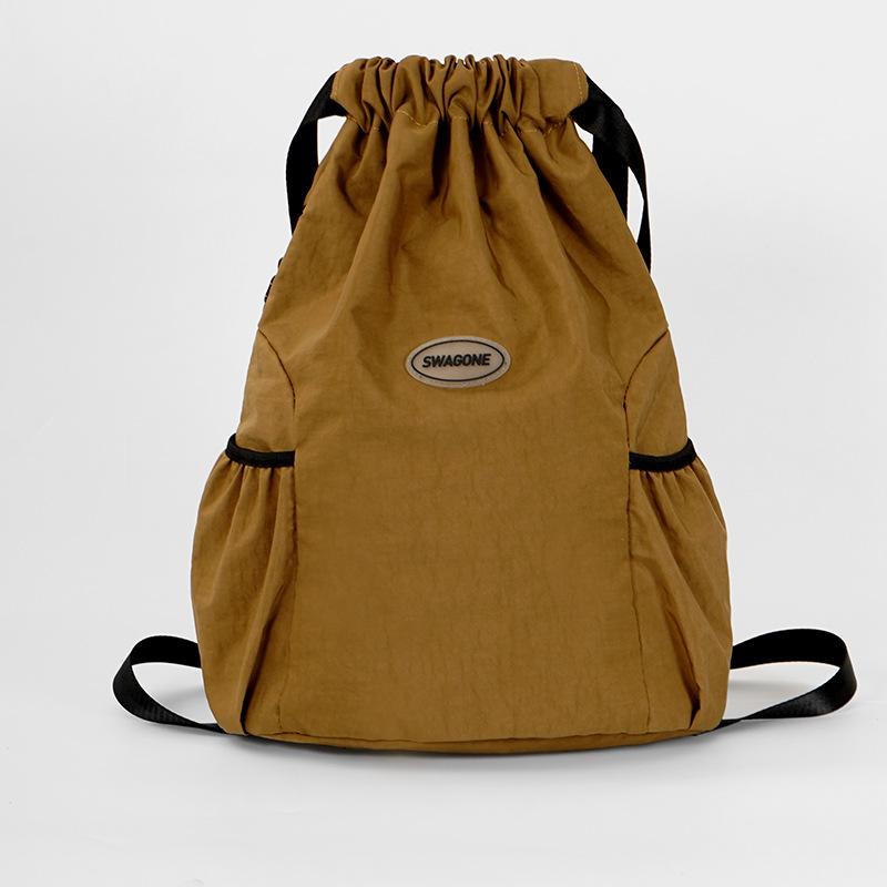Fashion Drawstring Backpack Tie-out Casual Simple Solid Color Outdoor Sports Tie-out Soccer Lightweight Backpack