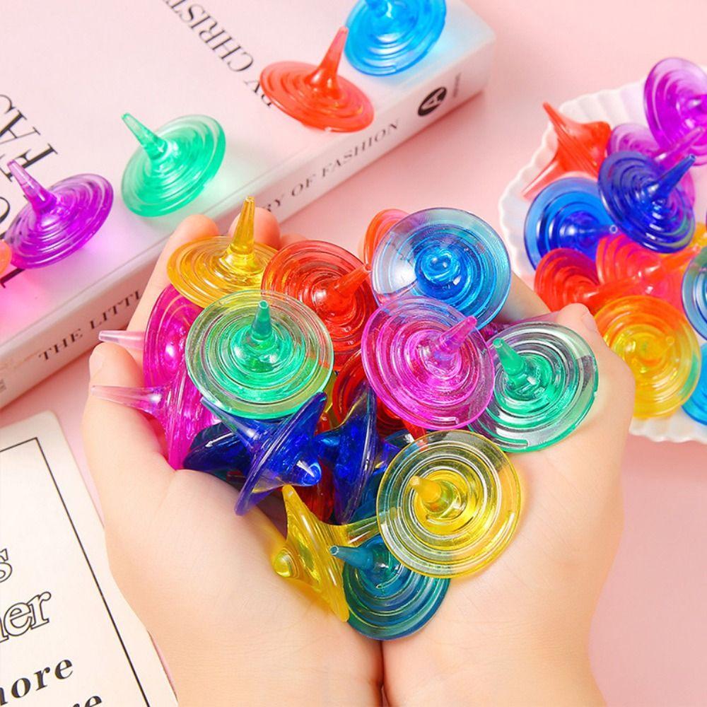 Interactive Acrylic Gyro Colorful Spinning Top Mini Rotating Gyroscope Kindergarten