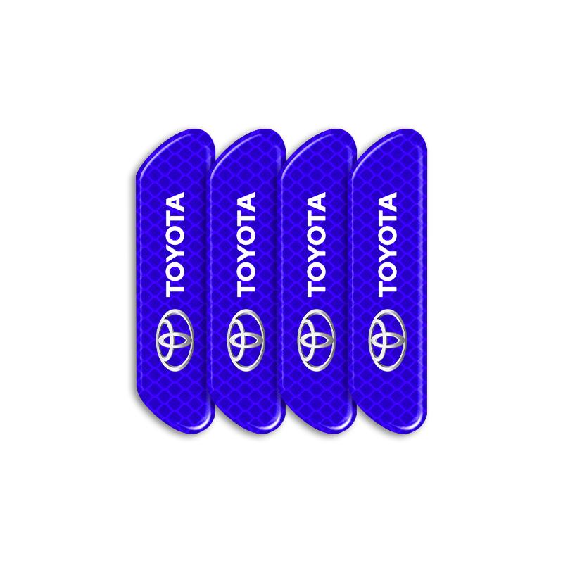 4PCS Car Door Safety Warning Reflective Mark 3D Sticker Car Accessories for Toyota GR Trd Camry Corolla Yaris Chr Auris Avensis T25