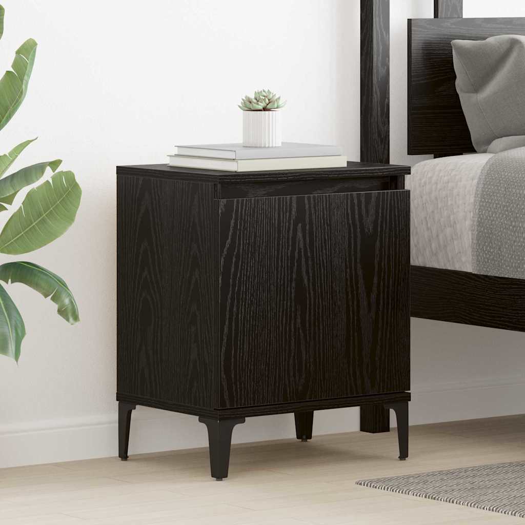 Nightstand Black Oak Effect 40 x 30 x 50 cm Engineered Wood