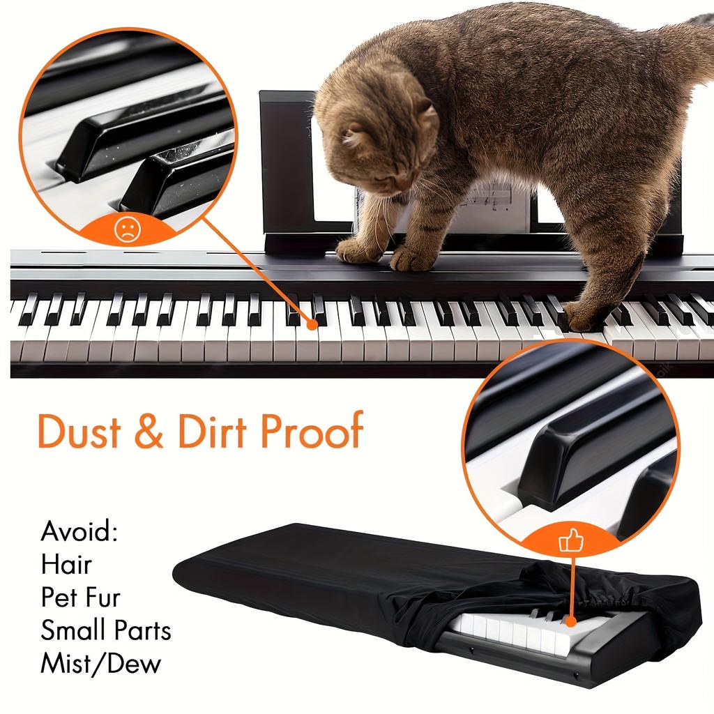 All-Round Piano Keyboard Cover, Blocks Dust & Dirt, Pet Damage Prevention, Simple Maintenance, Designed for Homes