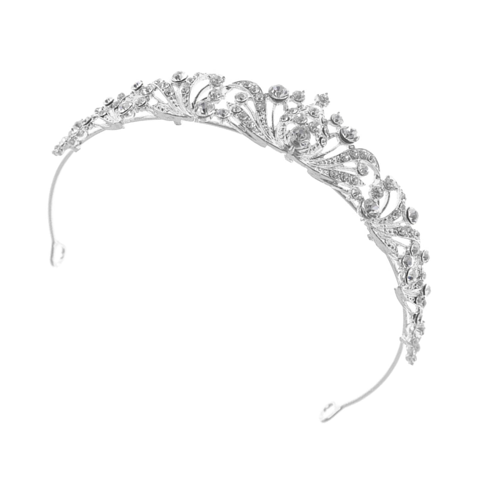 

Элегантная свадебная тиара со стразами, легкий сплав, корона королевы, повязка на голову для невест и особых случаев серебряный