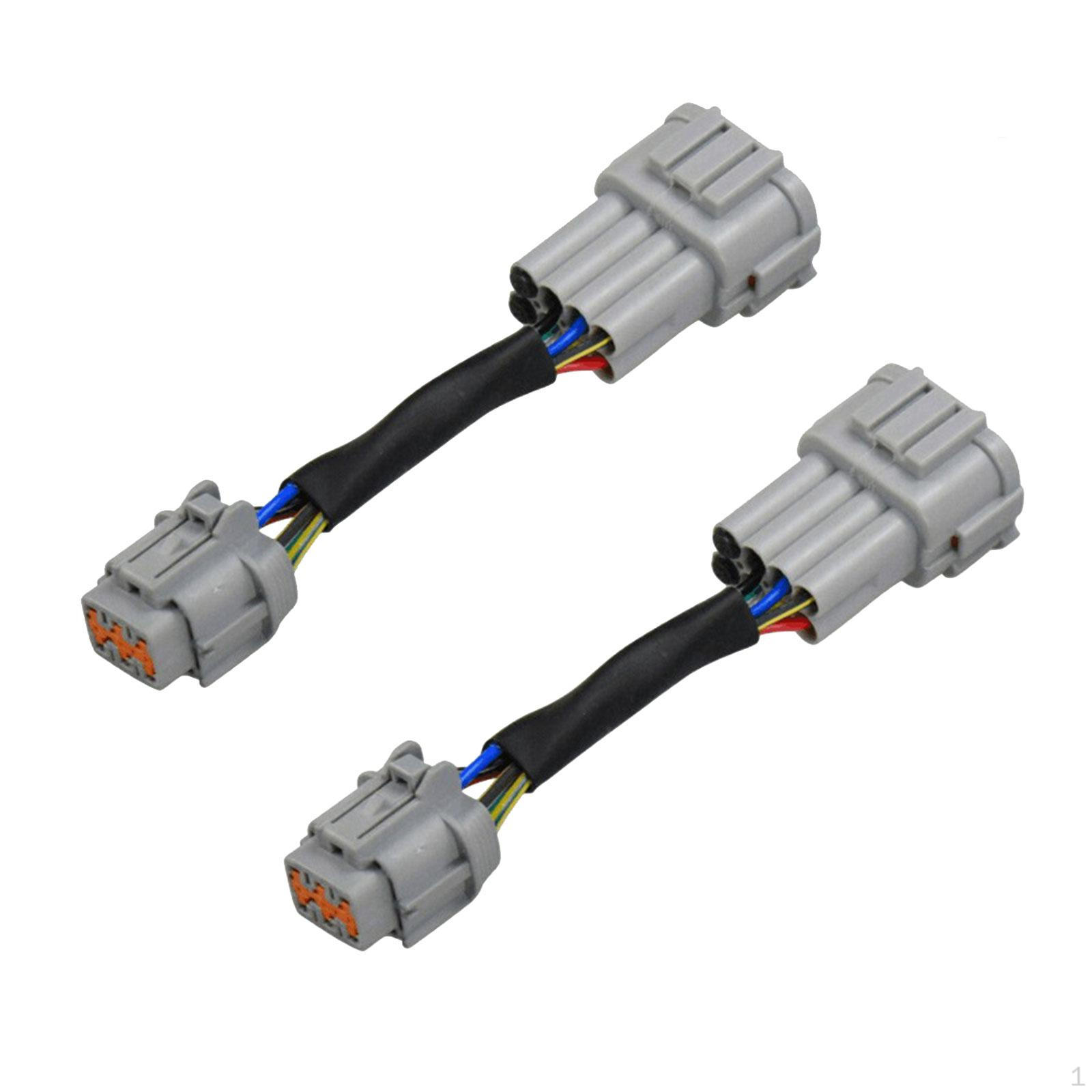 

2Pcs Headlight Conversion Adapters Wiring Harness for 2003-05 8 to 6