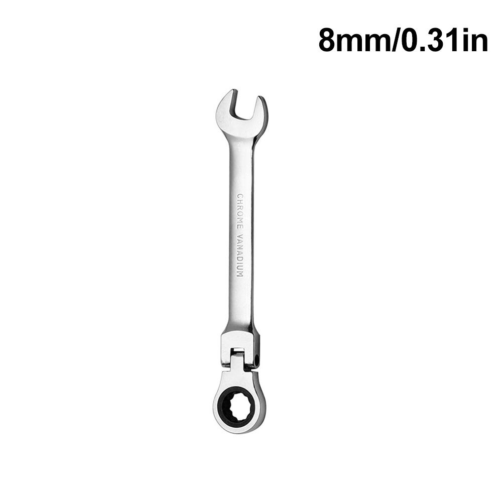 Flexible Pivoting Head Ratchet Wrench Spanner Garage Metric hand Tool 6mm-14mm For auto and Home Repair 1pcs