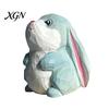 Handmade Animal Statue for Shelves Hand-Carved Lop-Eared Bunny Ornament, Cute Desk Figurine, Natural Wood Carving Art Small Decorative Entryway