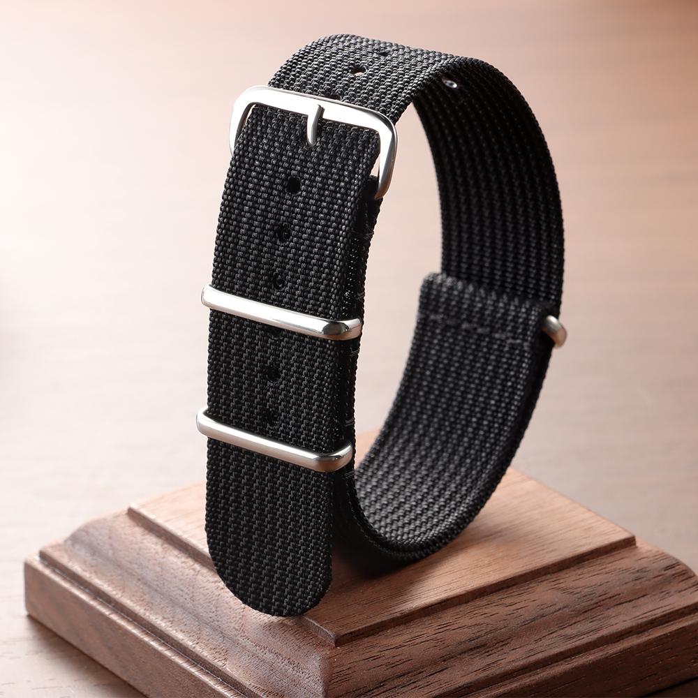 Premium Nylon Watch Band Ribbed Nylon Straps for Military Ballistic Fabric Watchband 18mm 20mm 22mm Khaki Field Watch Bracelets